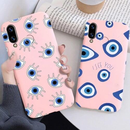 Evil Eye Abstract Art Phone Case For Huawei Honor 6 7 8 9 10 10i 20 A C X Lite Pro Play black pretty waterproof tpu prime trend