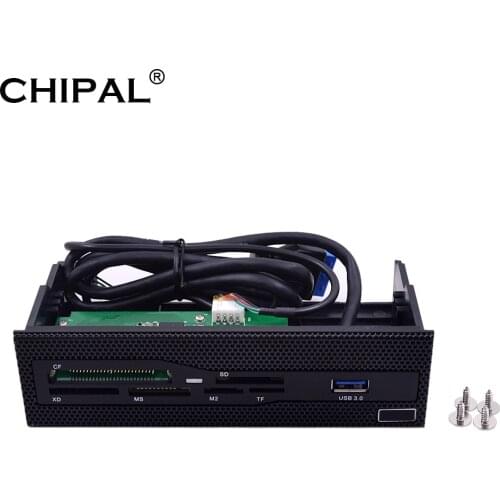 CHIPAL Multifunctional All in One Front Panel USB 3.0 MS M2 CF XD TF SD Card Reader 5.25" Media Dashboard for PC Desktop CD-ROM