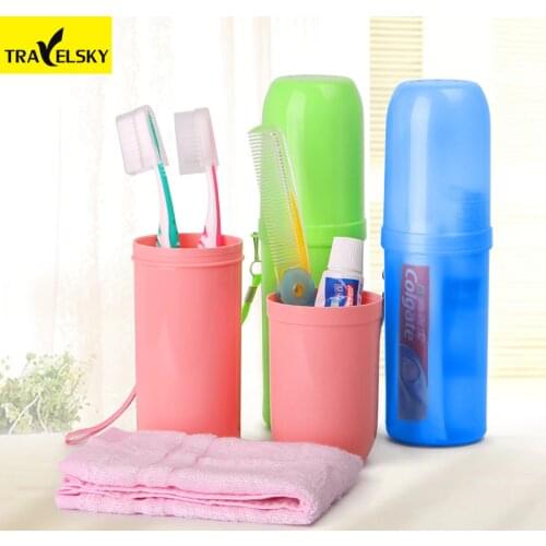 Travel Set wash cup portable storage box Toothbrush Cup Tumbler men and women travel essential TRAVELSKY 16217A/B Free shipping
