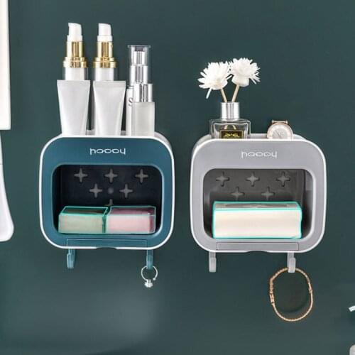 Bathroom Drain Soap Dish High Capacity Toilet Storage Box Wall Mounted Non-slip Soap Box Creativity Bathroom Accessories