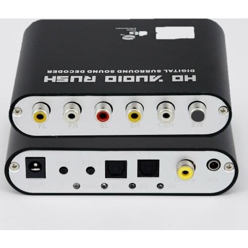 DTS/AC3 5.1 Channel Audio Digital Sound Decoder Optical SPDIF Coaxial to 6RCA