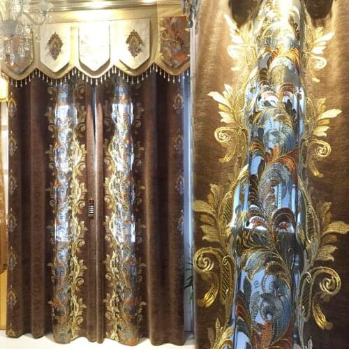 European luxury high-precision three-dimensional embroidered curtains for the Living Room Window curtain Bedroom luxury drapes