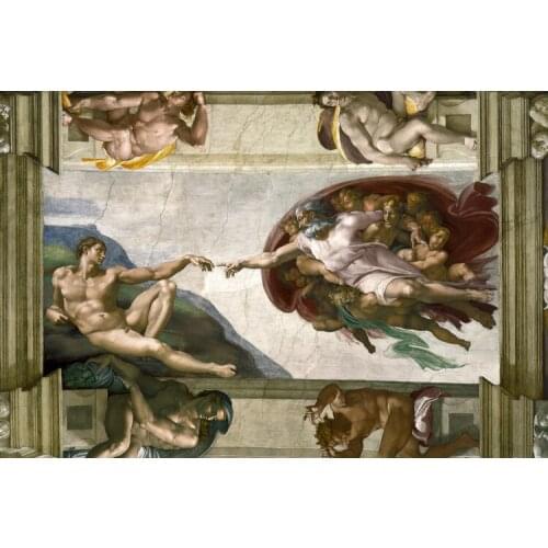 Figurative canvas prints scenery poster Imagich Top 100 prints Sistine Chapel the Creation of Adam by Michelangelo Buonarroti