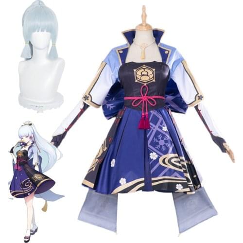 Game Genshin Impact Kamisato Ayaka Cosplay Costumes Women Sexy Dress Uniform Outfit Suits Girls Halloween Role Play Costume