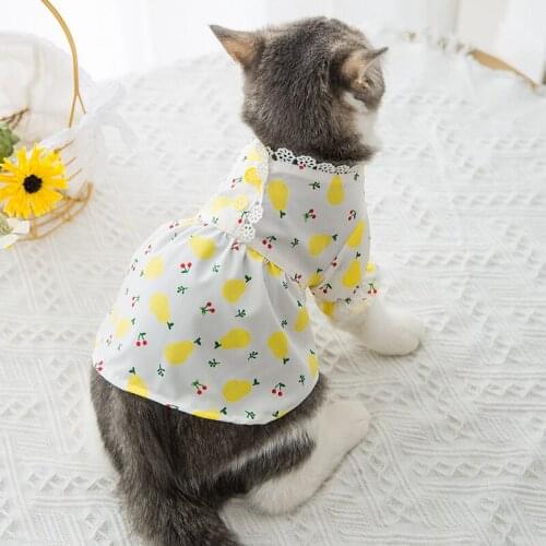 Floral Puppy Floral Princess Dresses Dog Skirt Clothes Summer Cat Dress Flower Pet Apparel for Small Dogs Cats Birthday Party
