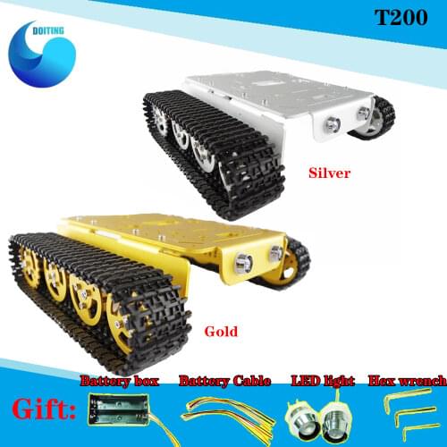 T200 Metal Robot Tank Car Chassis Caterpillar Accessory Remote Control Tracked Crawler Wheel DIY Toy Robotic Model