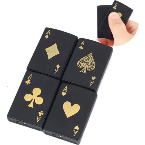 Fashion Poker-Shaped Gas Lighter Metal Butane Straight Lighters Windproof Cigarette Lighter Novelty Men Gadgets Gift For Smoker