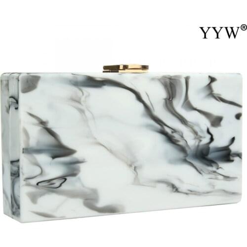 New Fashion 2021 Women Acrylic Box Clutch Bag Marble Design Exquisite Small Purse For Ladies Party Wedding Handbag Evening Bag