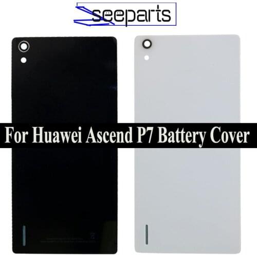 New Cover For Huawei Ascend P7 Back Housing Case Battery Door Glass Rear Cover Panel Replacement Parts Ascend P7 Battery Cover