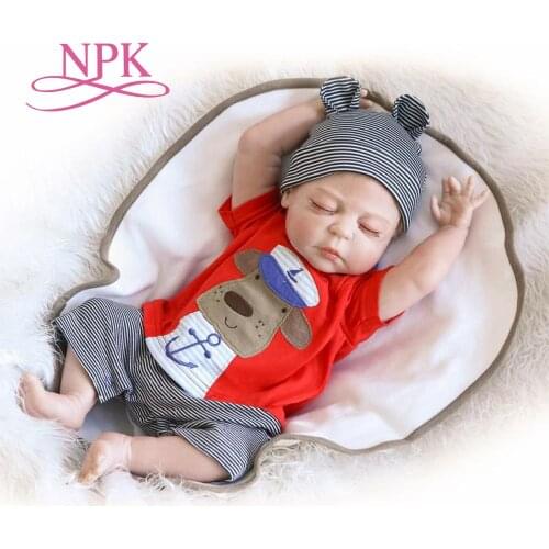 NPK 56CM big size Reborn baby boy bebe doll reborn full silicone body best children sleeping boy gift toys brinquedos bonecas