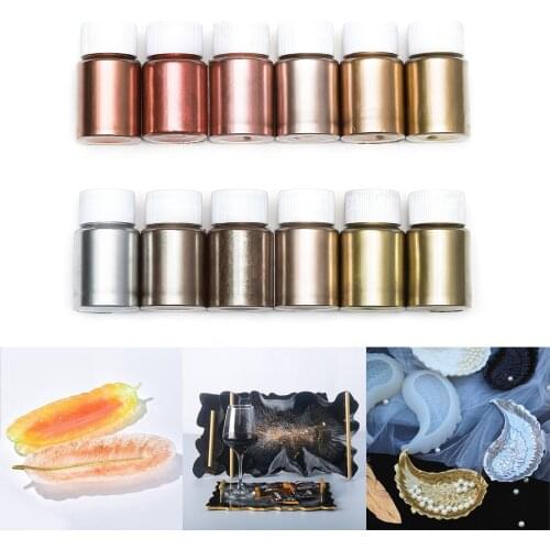 10g Shimmer Metallic Gold Silver Color Pigment Pearlescent Colorant Pearl Pigment Dye UV Resin Epoxy Colour for Jewelry Making