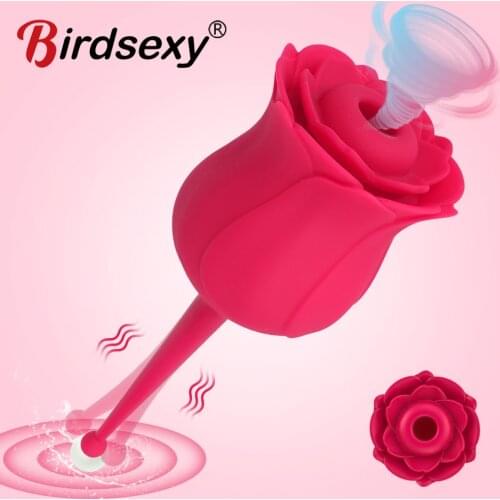 Rose Shape Vagina Sucking Vibrator Intimate Good Nipple Sucker Oral Licking Clitoris Stimulation Powerful Sex Toys for Women