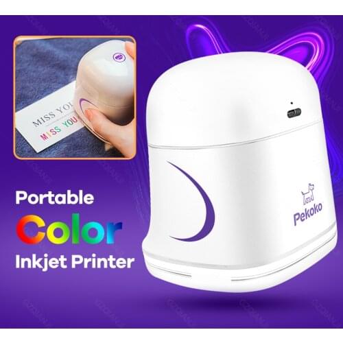 Mini Portable ink Color Printer Handheld Printer Inkjet Printing Machine for All Surfaces DIY Pattern Code Printing Pekoko