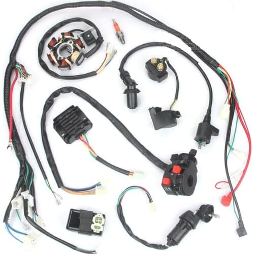 Dirt Bike ATV Quad Wire Harness accessories For GY6 125cc-150cc Start Electric Assembly Wiring ignition starting system coil