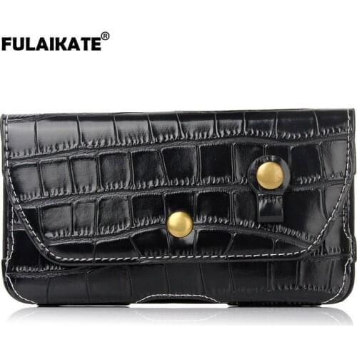 FULAIKATE 5.1" Crocodile Universal Bag for Samsung Galaxy S5 S6 S7 Edge Wasit Back Cover Pocket for iPhone 6 6s 7 Phone Cases
