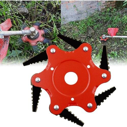 Universal 6 Teeth Brush Trimmer Cutter Blade Trimmer Metal Blades Head 65Mn Brush Garden Grass Trimmer Head Lawn Mower Tool Part