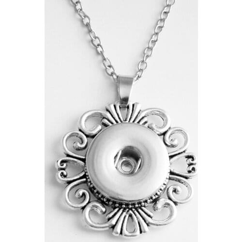 Vintage Bohemia flower 18mm snap button jewelry Necklace NC8677