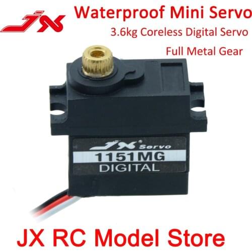 Mini Waterproof Servo JX PDI-1151MG 15g 3.6KG Metal Gear digital coreless 180 TRX4 WPL RC Car B24 C24 RC Boat Helicopter Parts