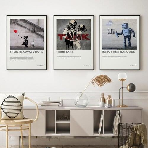 Funny Banksy Graffiti Modern Street Art Canvas Painting Posters And Prints Pictures On The Wall Decoration Home Decor Obrazy