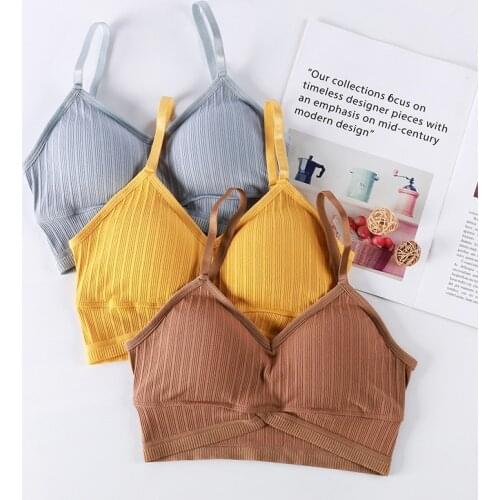 Women Tank Tops Female Active Bras Sexy Lingerie Cotton Padded Top Summer Knitted Bras Girls Bra Womens tube top