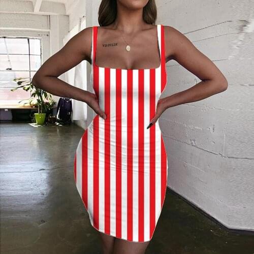 KYKU Black And White Dresses Women Stripe Ladies Dresses Abstract Halter Sleeveless Harajuku Sundress Womens Clothing Party