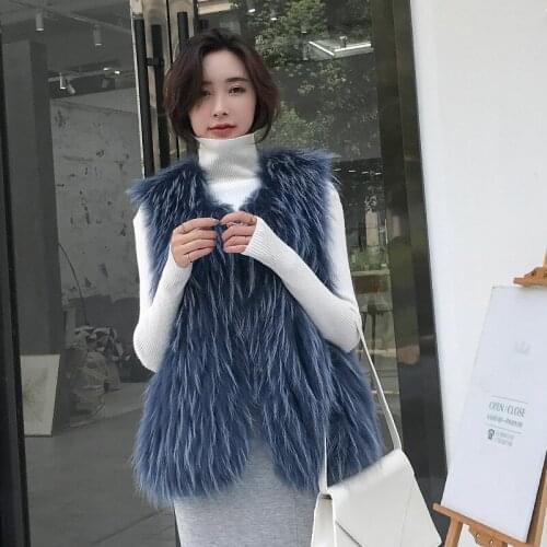 Winter Coat Women Raccoon Fur Strip Vest Real Casaco Pelo Short Female Slim Show Thin Korean Fashion Wool Coletes Abrigo Mujer