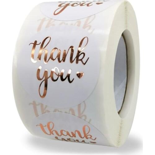 1.5Inch Gold Foil Font Thank You Stickers Seal Label Stickers Small Business Sticker For Wedding Stationary Envelope Decoration