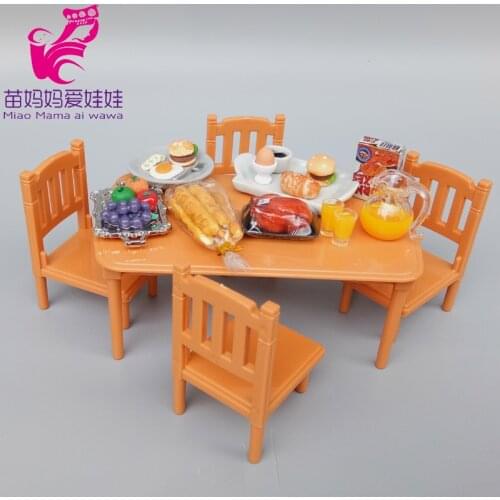 1/8 1/12 BJD doll house diy accessories decoration cute Mini dinning table and desk chair for mini doll
