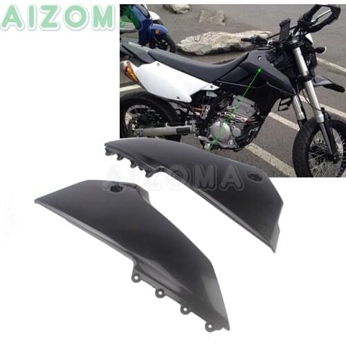 1 Pair Supermoto Motocross Front Side Air Box Cover Guards Black For Kawasaki KLX250 KLX250S KLX250SF D-Tracker X 2008-2019