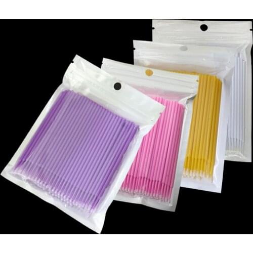 100pcs/bag Disposable Eyelashes Extension Individual Lash Removing Swab Micro Brush For Eyelash Extension Makeup Comestic Tool