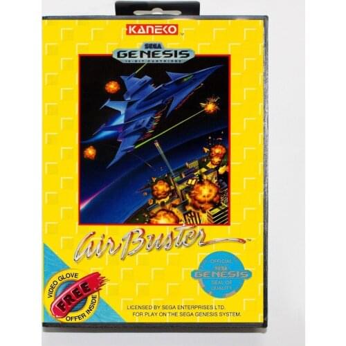 16 bit Sega MD game Cartridge with Retail box - Air Buster (aka Aero Blasters) game card for Megadrive Genesis system