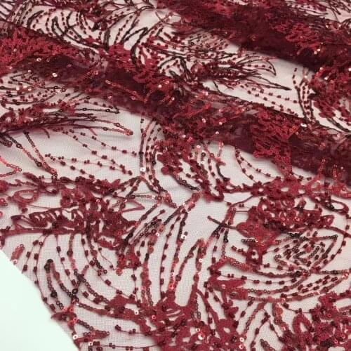 5yarda/pc) Tube beads and sequins African tulle lace embroidered French net lace fabric 2021 newest for party dress FSS368