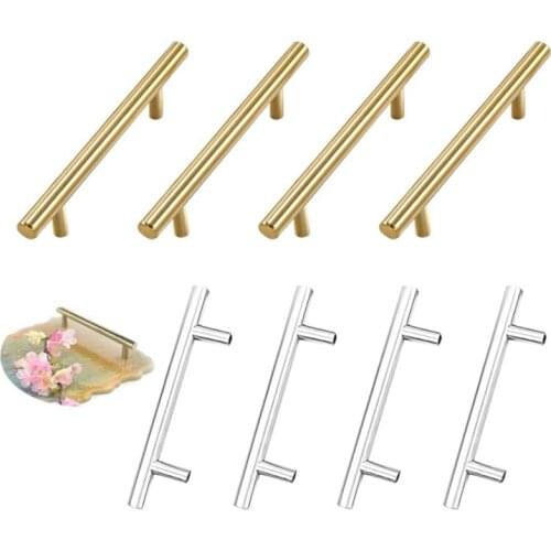 8 Pieces of Stainless Steel Handle with 16 Screws, Fruit Tray Diy Set for Silicone Tray Coaster (Gold + Silver)
