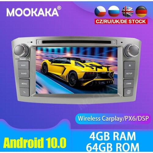 Android 10.0 Car multimedia DVD Player GPS Radio For Toyota Avensis 2002-2008 GPS Navigation Stereo DSP Audio PX6