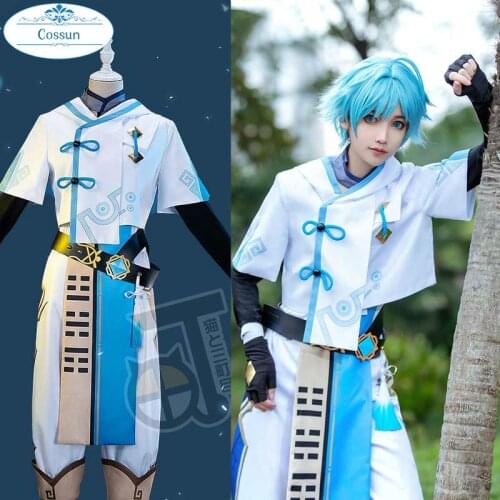 Anime Genshin Impact Chongyun Game Suit White Uniform Cosplay Costume Halloween Outfit For Men New 2020