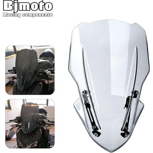 Bjmoto motorcycle motocross Clear Z 900 Screen Windshield Windscreen Air Deflector Bracket for Kawasaki Z900 2017 2018 2019