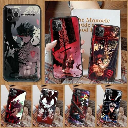 Black Clover Asta Anime Phone Case For iphone 5 5S SE 2 6 6S 7 8 11 12 Mini Plus X XS XR Pro Max black pretty funda 3D hoesjes