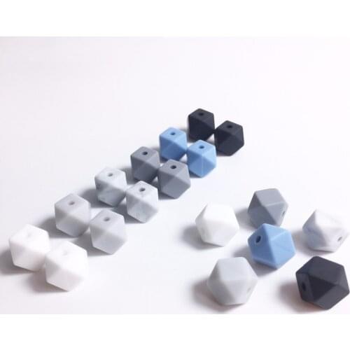 Silicone Hexagon Beads 50PC MIni Candy Color Kids Room Curtain Making Gland Crafts DIY Decor Figure Octagonal Baby Beads