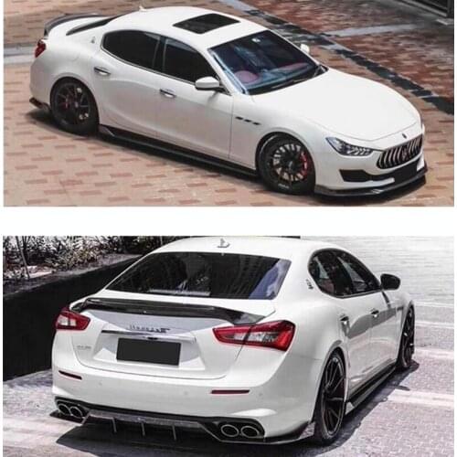 REAL Carbon Fiber Front Rear Bumper Diffuser Lip Spoiler Body Side Skirt For Maserati Ghibli 2018 2019 2020 2021 Car Accessories