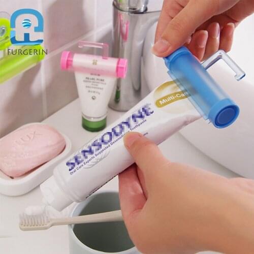 FURGERIN Toothpaste Dispenser Tube Squeezer plastic tooth paste squeezer Bathroom Accessories toothpaste holder 5 Colors