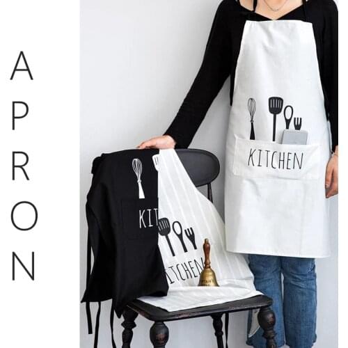 Apron Korean fashion kitchen waist restaurant work hot pot shop cotton cute cooking gown ladies Nordic
