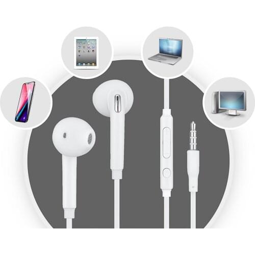 3.5mm Jack Headset Earphone Mic&Remote Volume Control For Samsung Galaxy S7 S6 Edge S5 S4 Note 5 4 3 Handfree Headphone Earbuds