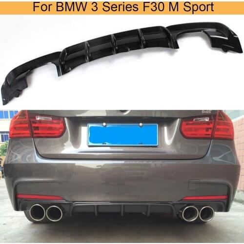 Carbon Fiber Car Rear Bumper Diffuser Lip for BMW F30 M Sport 320i 325i 328i 330i 335i 12-17 Rear Diffuser Lip Spoiler Black FRP