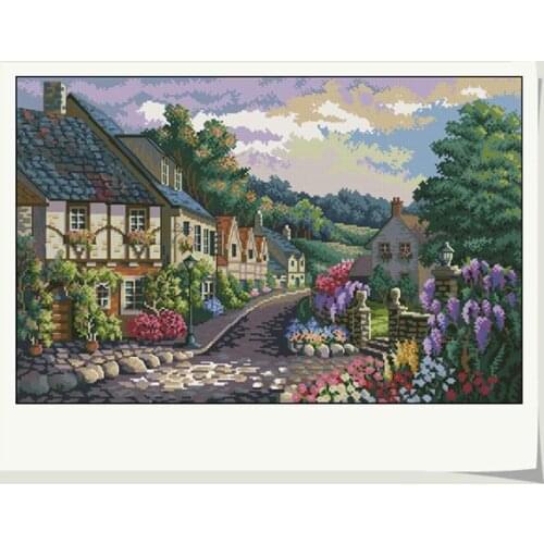 Gold Collection Counted Cross Stitch Kit Memory Lane Trail Countryside Country Hometown Home Village Town dim 03817 3817