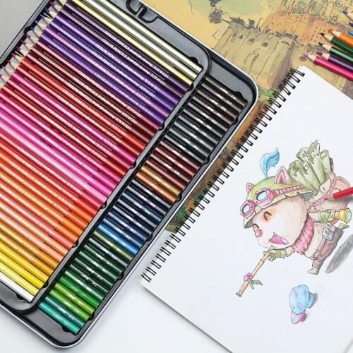 72 Color Pencils Set Professional Watercolor Pencil Artist Painting Art School Supplies for Colors Glitter Sketch Drawing Comics