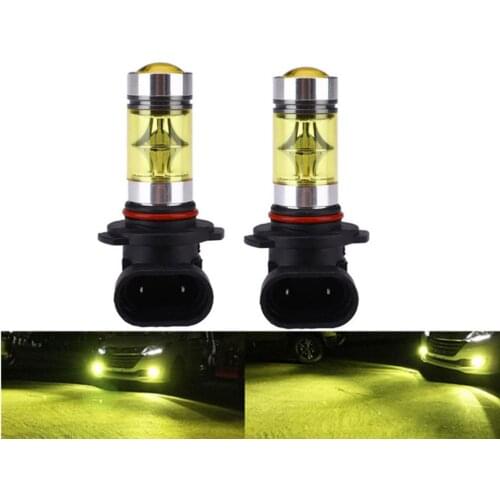 Pair H10 9145 2323 20LED 100W Car Fog Driving DRL Lights 1200LM 4300K Yellow