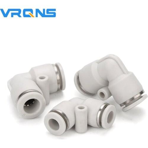 PV L-Shaped Elbow Right-Angle White Pneumatic Connector 4mm 6mm 8mm 10mm 12mm 14mm 16mm Air/Wate Hose Quick Fitting