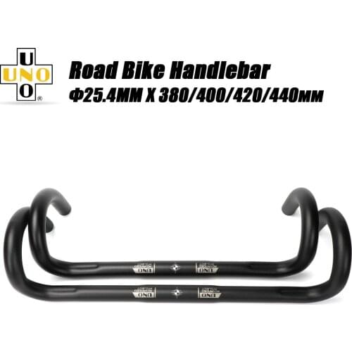 UNO Bicycle Bent Handlebar 380/400/420mm Ultralight Bicycle Handle 25.4 Drop Bar Racing Road Bike Handlebar Bike Accessories