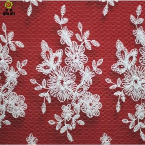Shuanshuo Net Embroidery Lace Transparent Lace Cloth Clothing Fabric Three-Dimensional Embroidered Mesh Lace 130*50cm