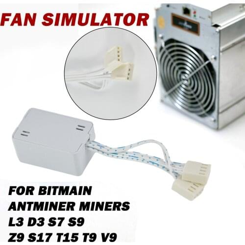 Fan Simulator for Bitmain Antminer Miners L3 D3 S7 S9 Z9 S17 T15 T9 V9 Silencer Wire Automatic Speed Regulation